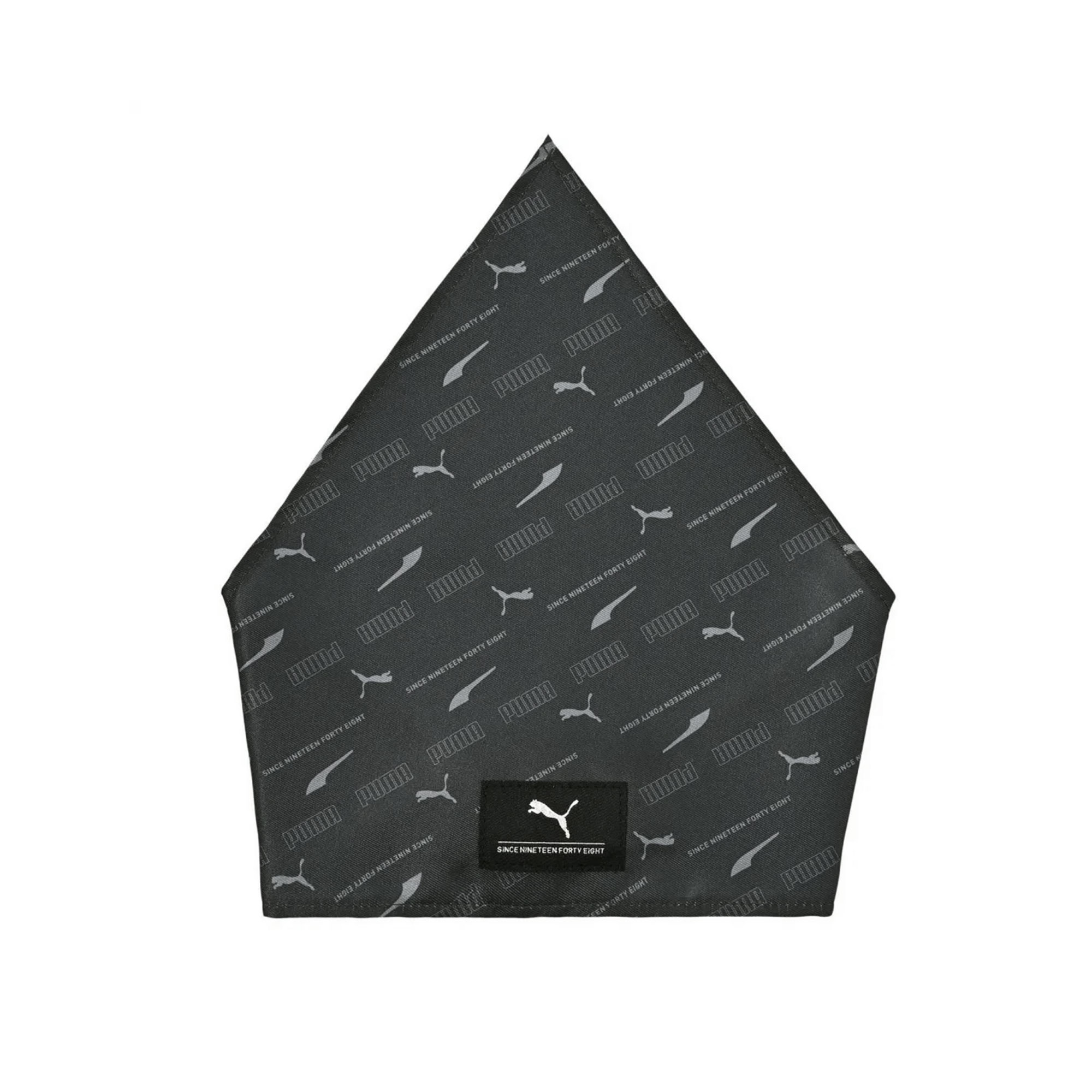 三角巾 キッズ PUMA プーマ 子供用 小学生 男の子 ゴム付き かぶるだけ 被るだけ 子ども 一人でかぶれる 自分でかぶれる 後ろゴム 着脱 簡単 黒 無地 ポリエステル100% 洗える シンプル スポーツ ブランド 入学 準備 小学校 中学校 中学生 ジュニア 家庭科 調理実習 給食