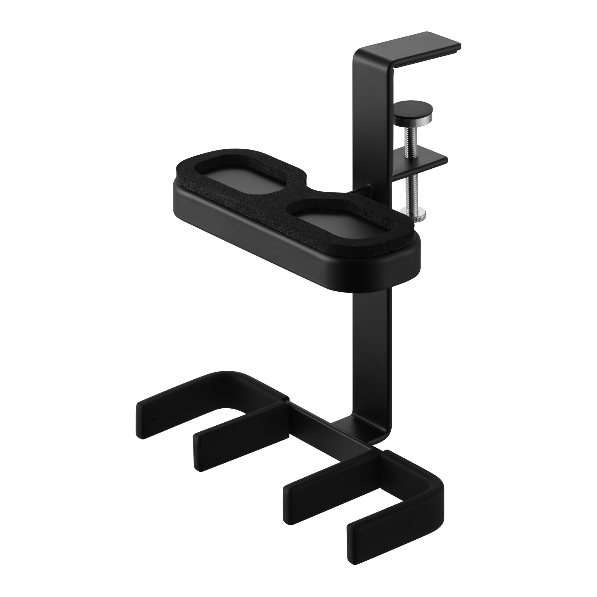 山崎実業 デスク横ＶＲゴーグル＆コントローラー収納ラック スマート smart 10472 10473 ホワイト ブラック 公式 VRゴーグル収納 スタンド ゲーム ゲーミングテーブル テーブル横 クッション付き 簡単設置 ヘッドセット VRメガネ デスク周り 白 黒 すっきり パソコン