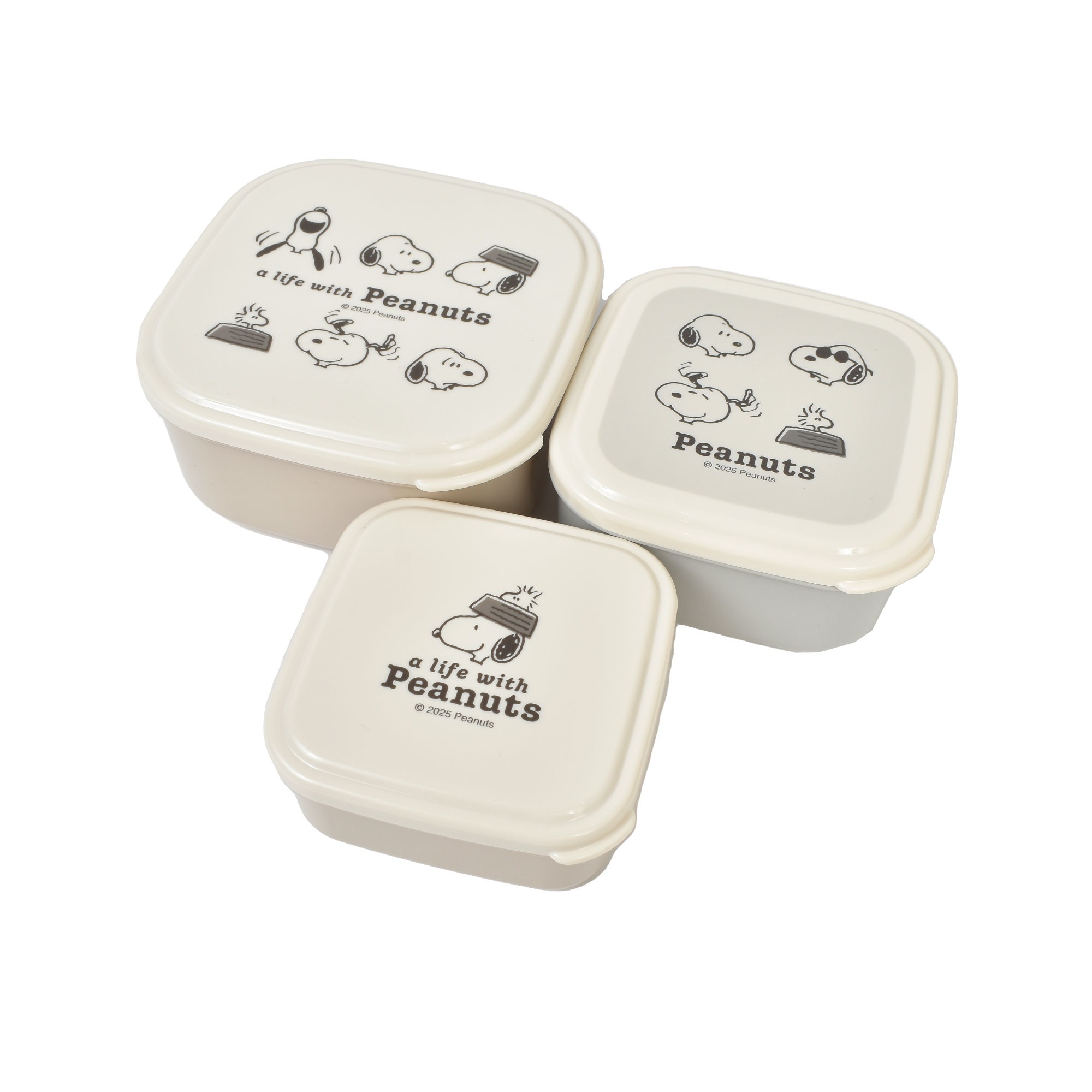 シール容器 スヌーピー SNOOPY 3Pセット 女子 大人 子供 女の子 小学生 レンジ対応 日本製 小さめ 少なめ 中学生 高校生 弁当箱 お弁当箱 ランチボックス シールボックス おかず入れ 3個セット おしゃれ かわいい 遠足 キャラクター 入れ子 入園 入学 通学 通勤 ベージュ