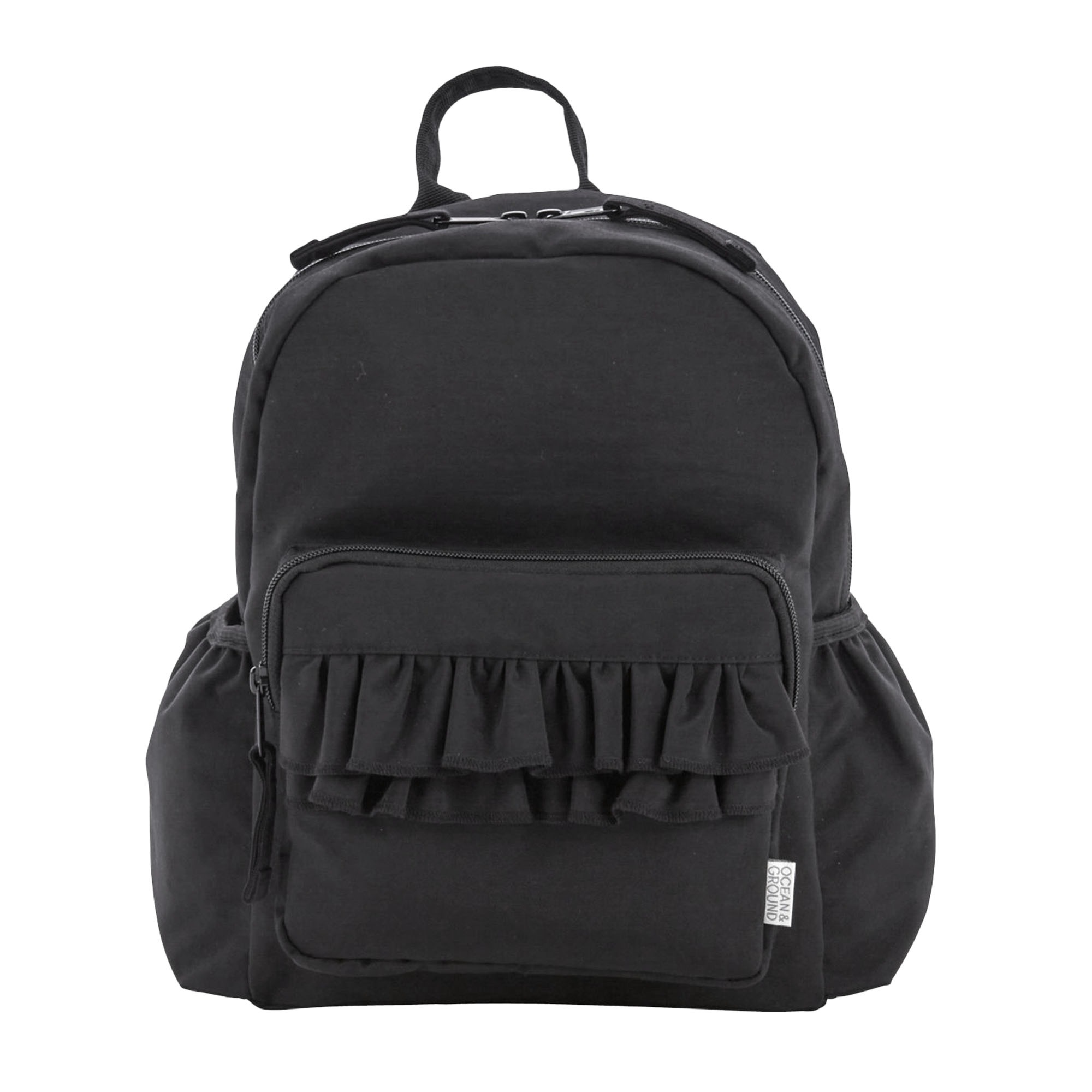 リュック キッズ 女の子 OCEAN＆GROUND オーシャンアンドグラウンド SWEETS TIME スイーツ タイム 4645101 フリル リュックサック かわいい おしゃれ 通園 通学 7L 9.5L 軽量 小さめ S M チェストベルト ハーネス 保育園 幼稚園 入園 入学 遠足 子供 こども 3歳 4歳 5歳 6歳