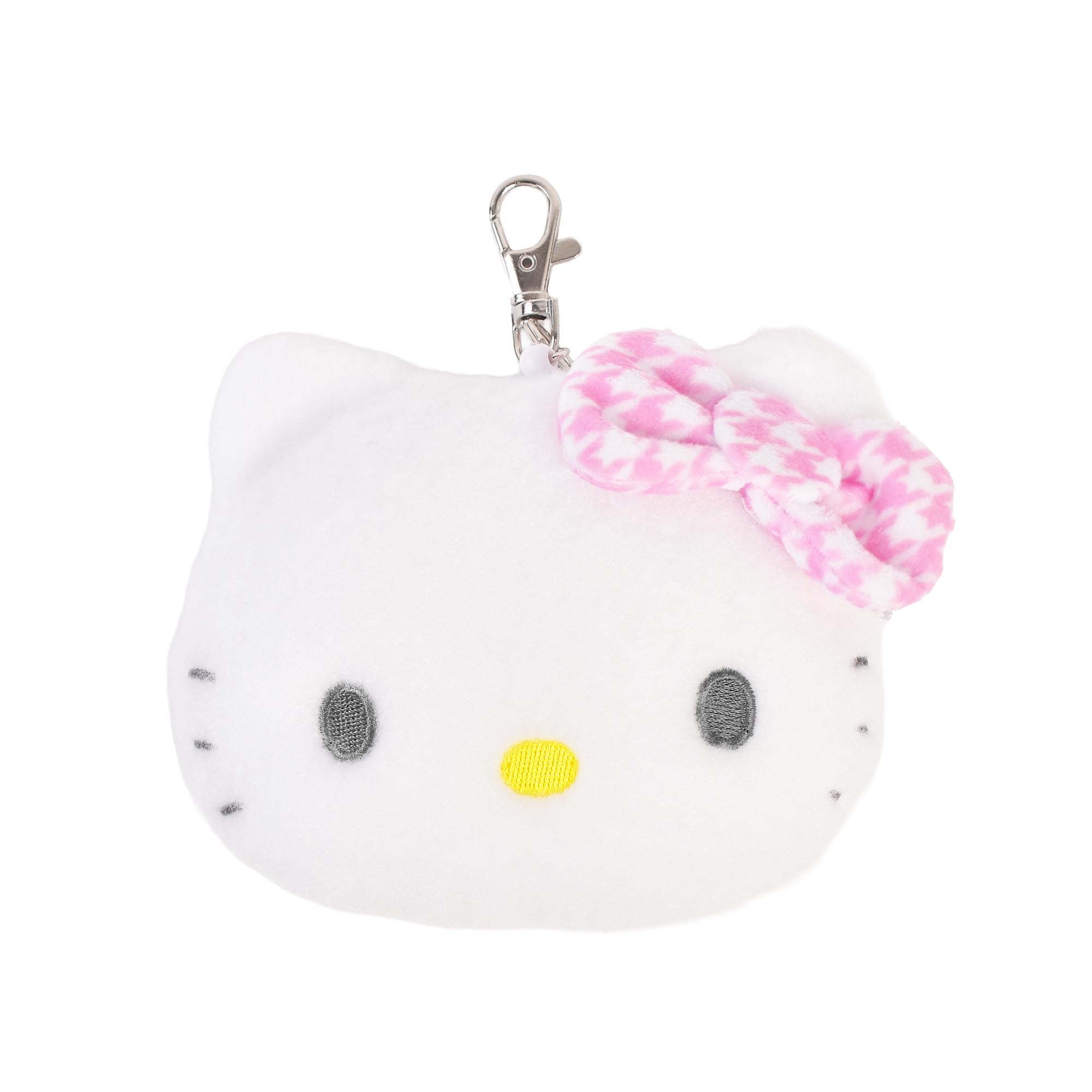 パスケース ぬいぐるみ サンリオ Sanrio キティちゃん ハローキティ マイメロディ クロミ フェイスパスケース リール付き 小銭入れ 定期入れ ICカード収納 小物入れ ミニポーチ カード入れ 窓付き バッグ 鞄 キーホルダー かわいい ブラック ピンク 女の子 誕生日 プレゼント