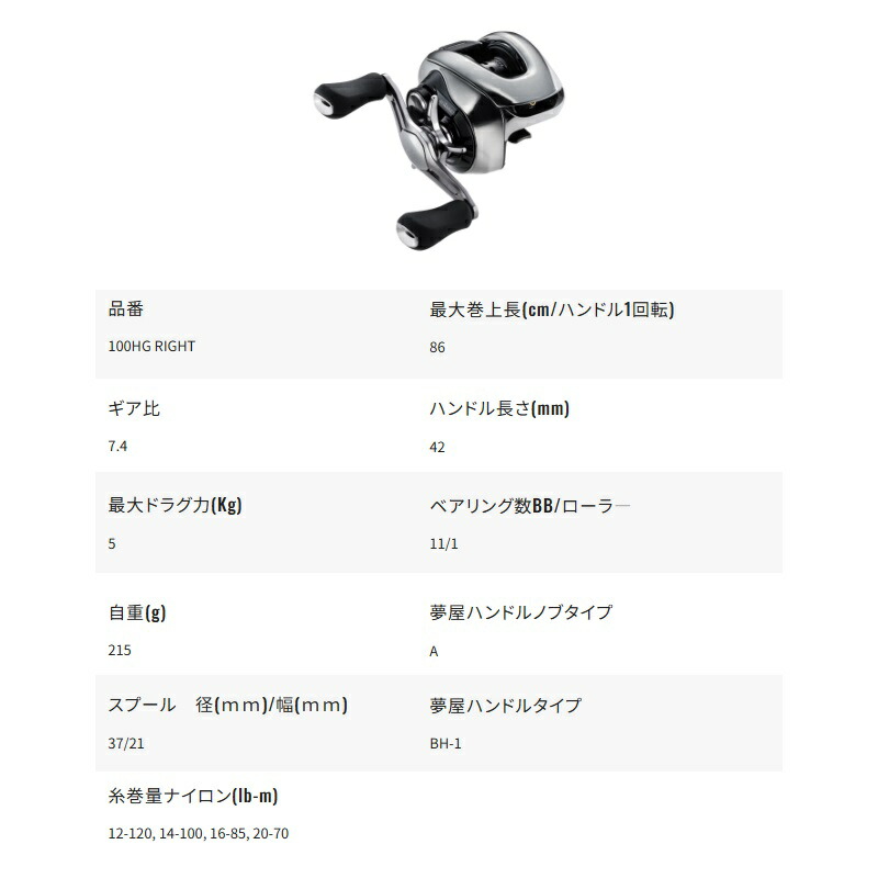 25 アンタレス 100HG / 右ハンドル| 釣具買うなら！つり具のブンブン.com
